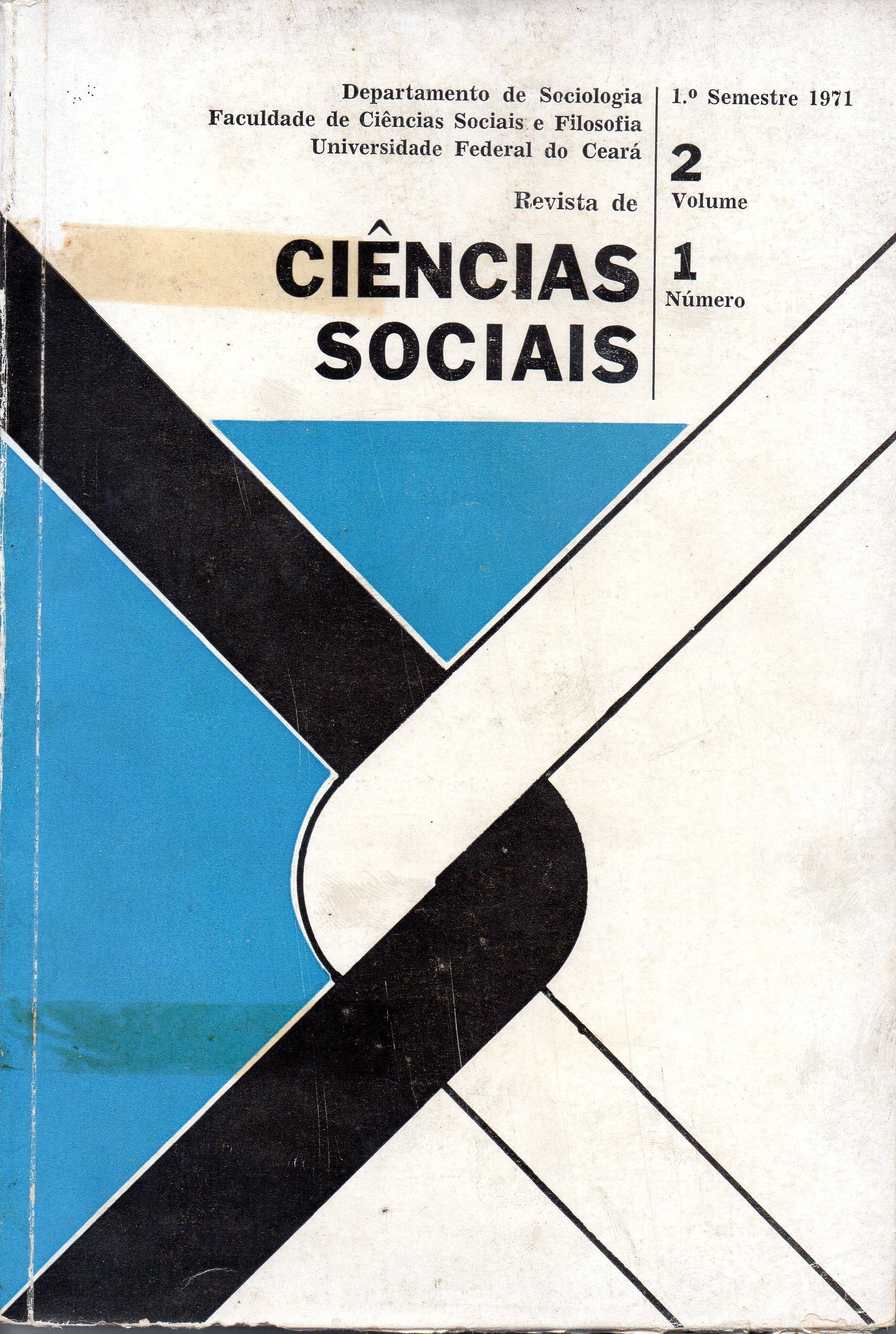 					Visualizar v. 2 n. 1 (1971): Revista de Ciências Sociais
				