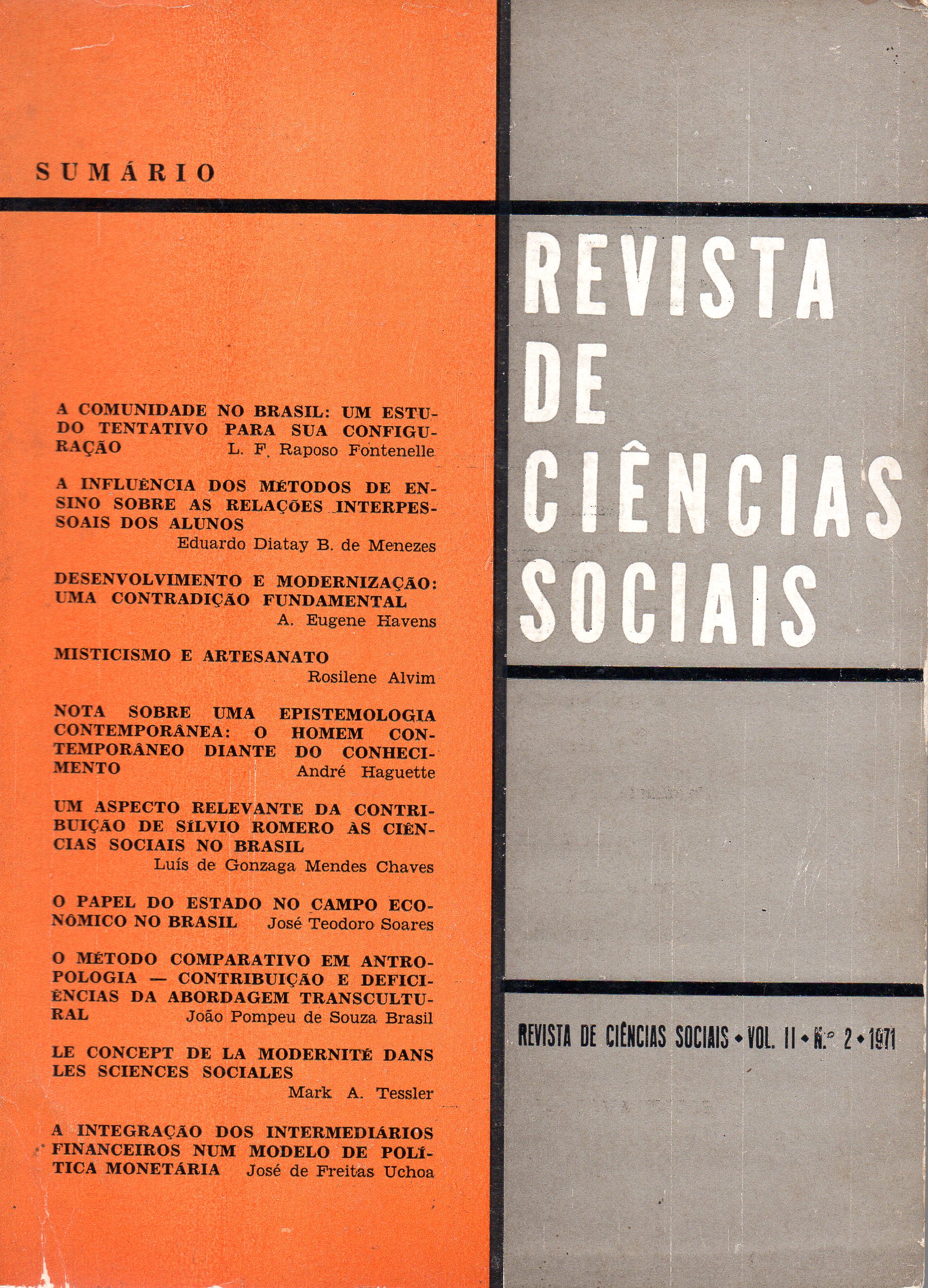 					Visualizar v. 2 n. 2 (1971): Revista de Ciências Sociais 
				